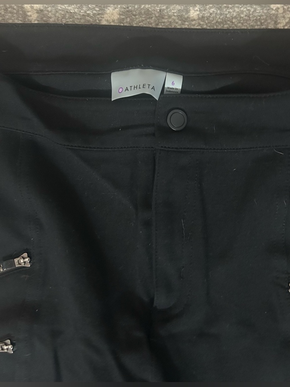 Athleta Ponte Moto Pant Black Women’s Size 6 Zip Pockets Skinny Leg - Picture 4 of 10